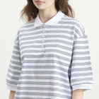 Róhe Women's Rohe Striped oversized polo in White/Blue Multi Stripe