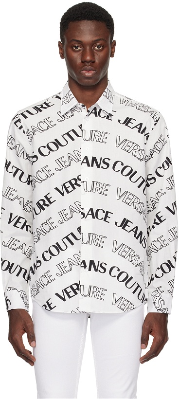 Photo: Versace Jeans Couture White & Black Logowave Shirt