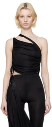 ANDREĀDAMO Black Draped Tank Top