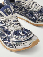 Bottega Veneta - Orbit Metallic Rubber and Mesh Sneakers - Blue
