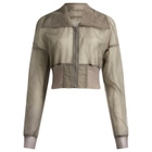 Rick Owens Women's Dracucollar Cropped Bomber Jacket in Dust