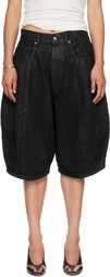 LU'U DAN Black Puffa Shorts