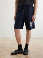 Human Made - Straight-Leg Logo-Print Cotton-Twill Shorts - Blue