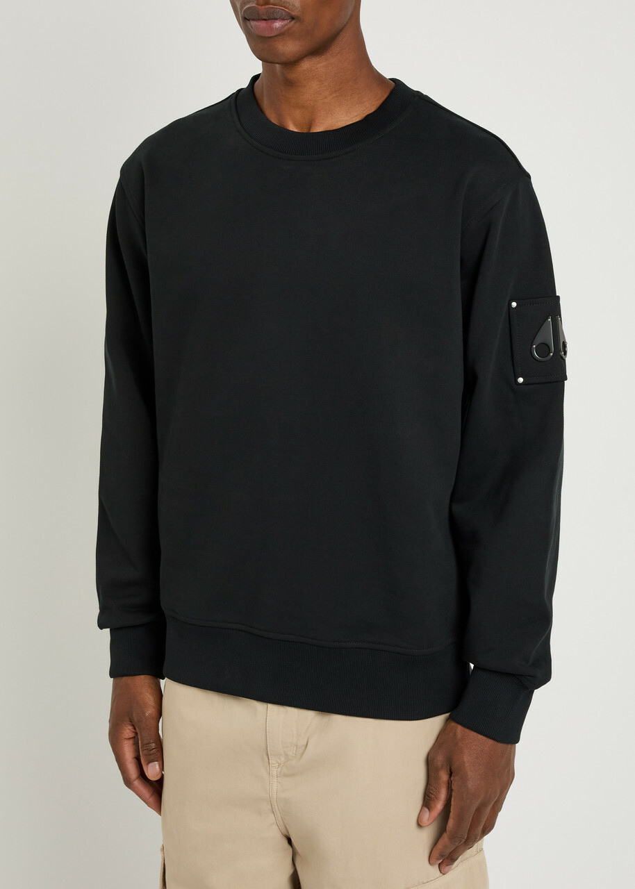 Moose Knuckles Hartsfield Logo Cotton Sweatshirt Black