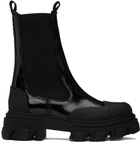 GANNI Black Cleated Mid Chelsea Boots