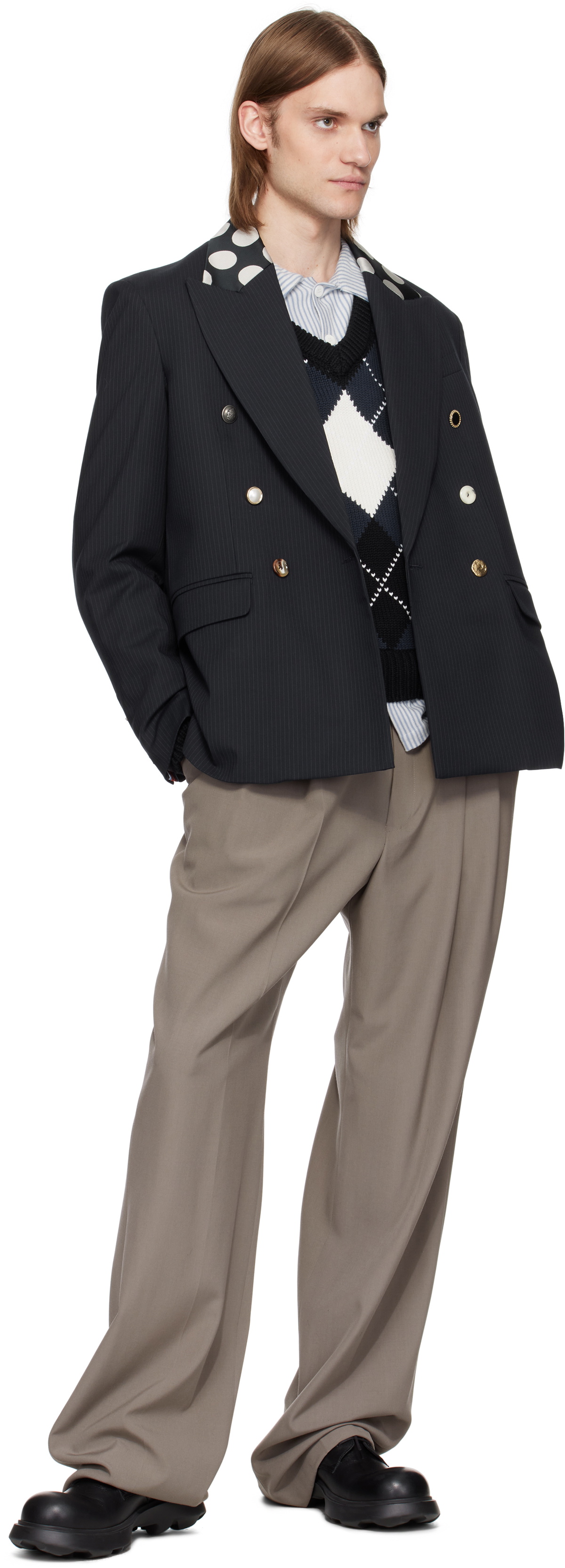 Charles Jeffrey LOVERBOY Navy Edinburgh Blazer