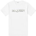 Alexander McQueen Men's Embroidered Logo T-Shirt in White/Mix