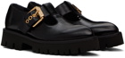 Moschino Black Buckle Loafers