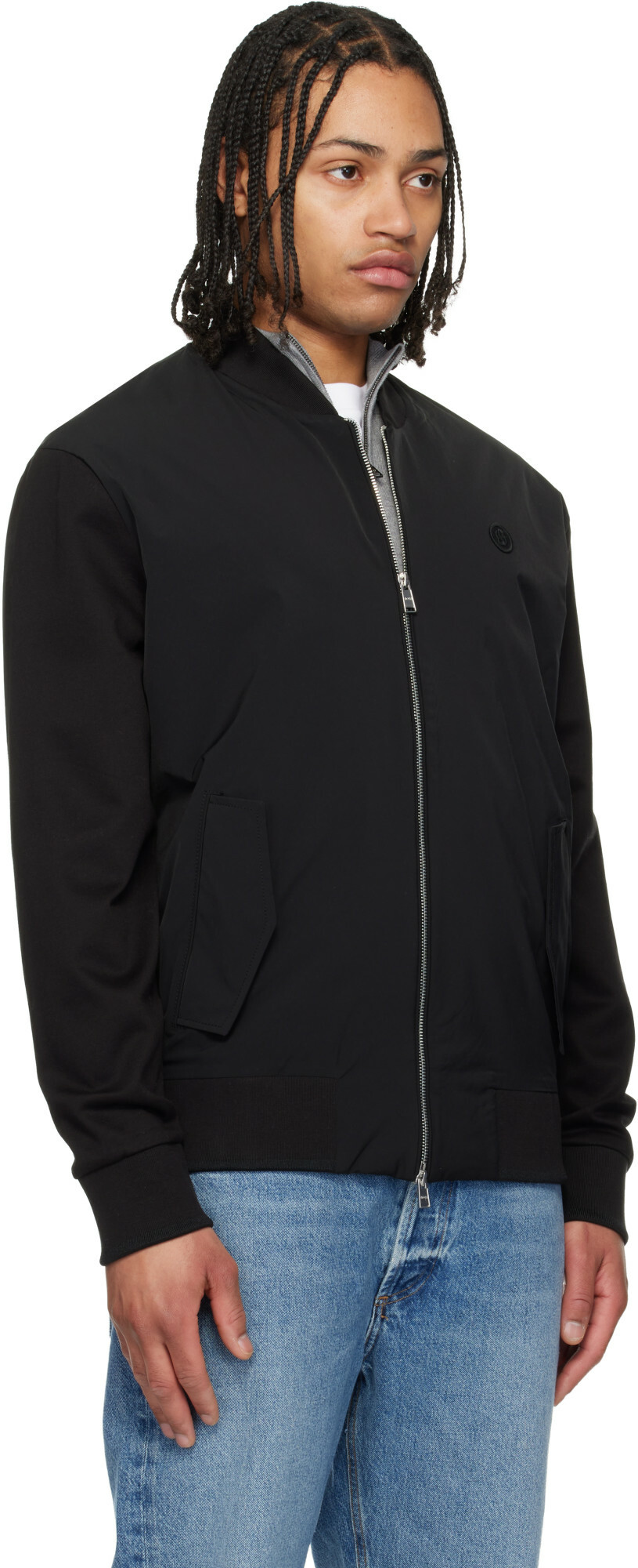 BOSS Black Mercerised Zip-Up Double B Jacket