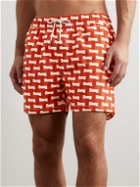 OAS - Straight-Leg Short-Length Printed Swim Shorts - Red