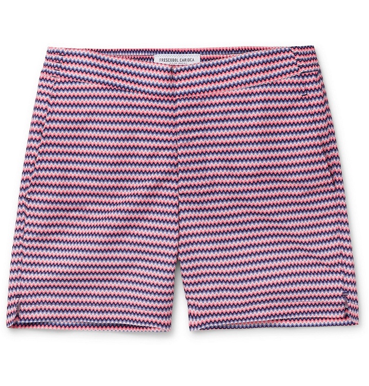 Photo: Frescobol Carioca - Copacabana Short-Length Printed Swim Shorts - Pink