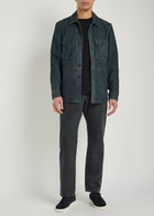 Paige Peyman Suede Overshirt Navy