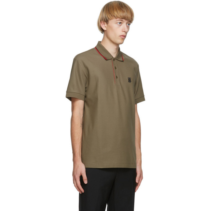 Burberry Khaki Embroidered Logo Waltham Polo Burberry