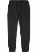Zegna - Tapered Logo-Embroidered Cotton-Blend Jersey Sweatpants - Black