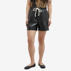 Nanushka Women's Maurine Leather Look Shorts in Black/Creme