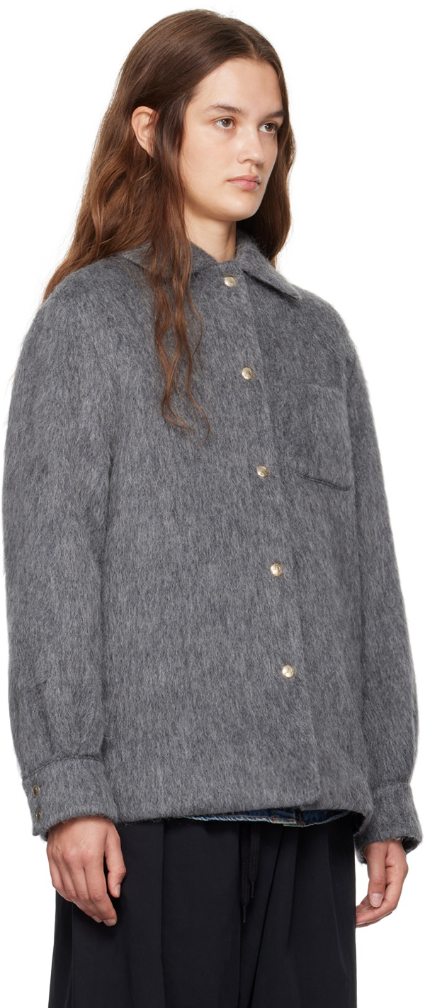 Moncler Gray Virgin Wool & Mohair Jacket Moncler