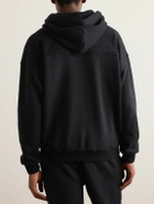 Zegna - Logo-Embroidered Cotton-Blend Jersey Hoodie - Black