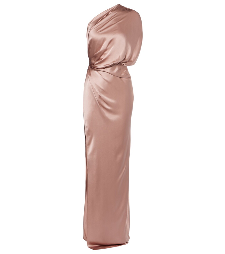 Photo: The Sei Draped one-shoulder silk satin gown