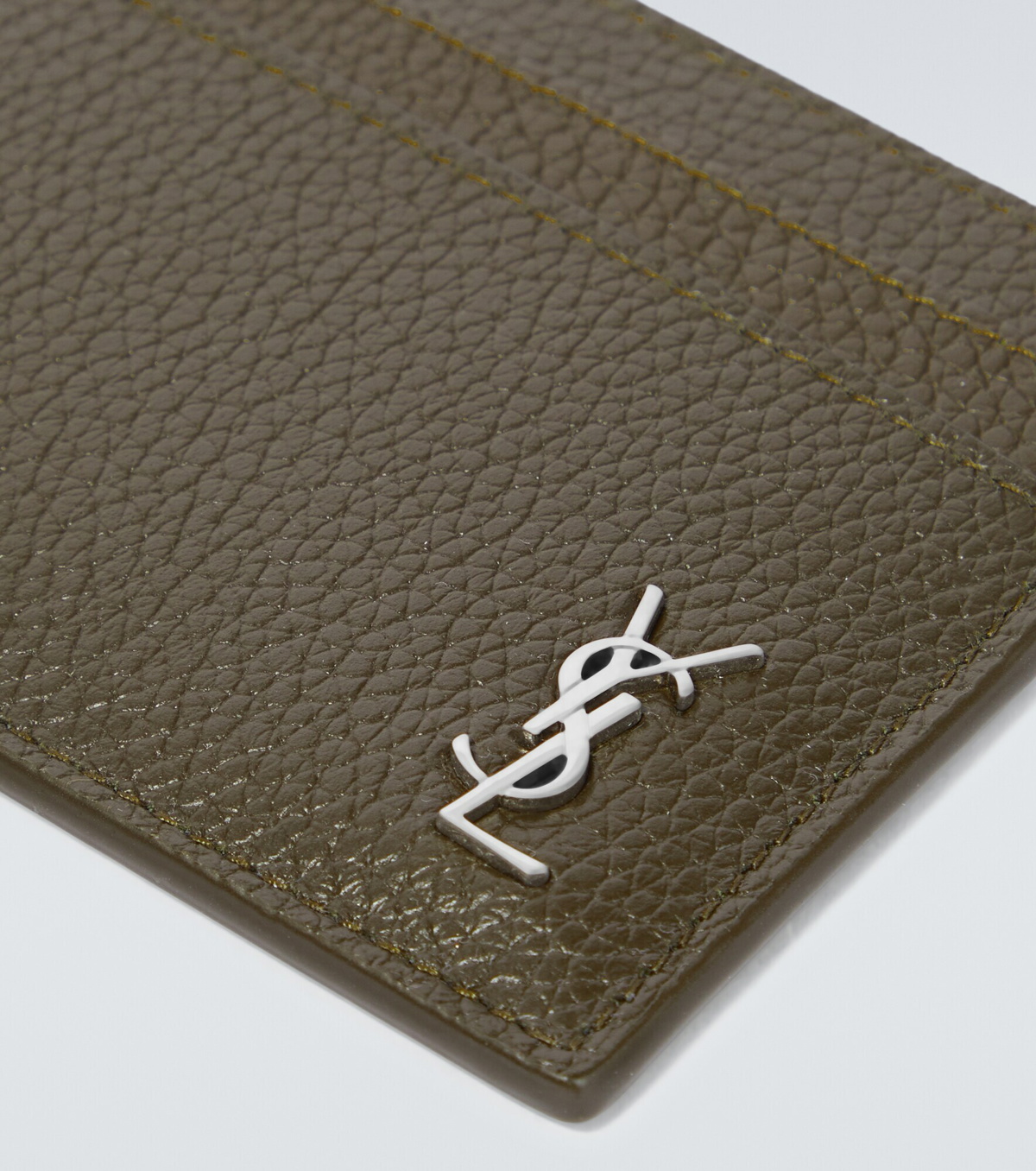 Black Cassandre croc-effect leather cardholder, Saint Laurent
