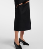 Jil Sander Cutout wool and mohair midi skirt