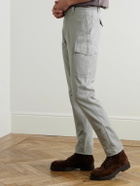 Brunello Cucinelli - Straight-Leg Cotton-Gabardine Cargo Trousers - Gray