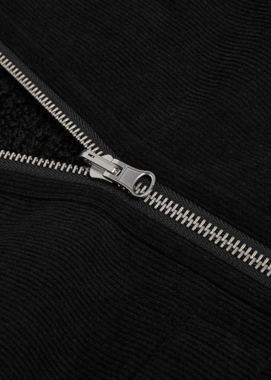 Wax London Killick Reversible Corduroy and Faux fur Jacket Black