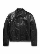 Enfants Riches Déprimés - The Bully Distressed Embroidered Tumbled-Leather Jacket - Black