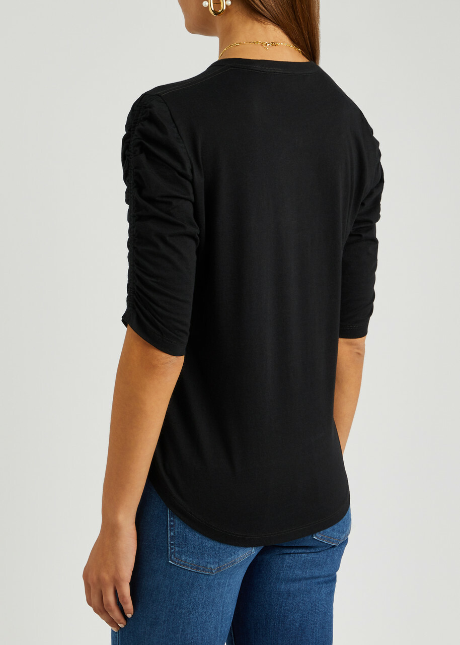 Veronica Beard Waldorf Cotton T-shirt Black