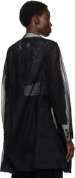 Comme des Garçons Homme Plus Black Nylon Tulle & Cotton Cloth Blazer