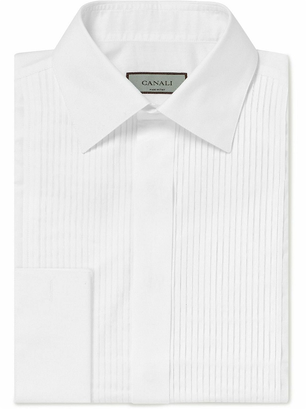 Photo: Canali - Bib-Front Cotton-Poplin Tuxedo Shirt - White