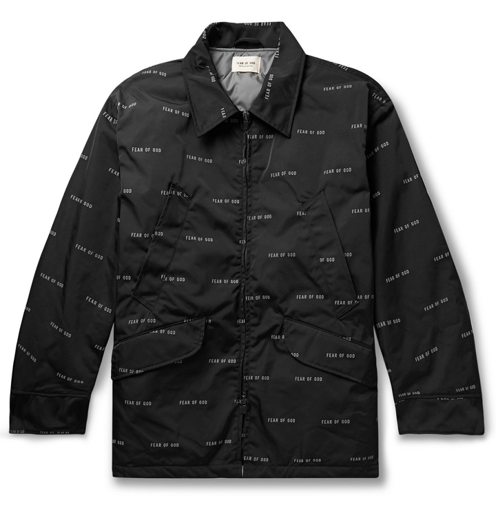 Photo: Fear of God - Oversized Logo-Print Nylon-Twill PrimaLoft Field Jacket - Black