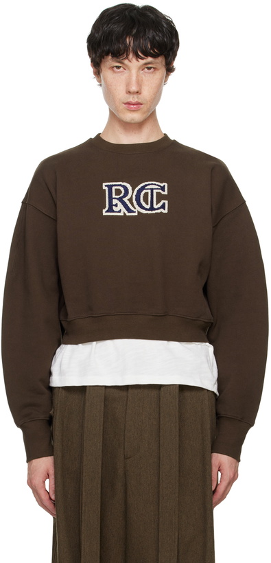 Photo: Recto Brown Embroidered-Logo Sweatshirt