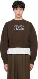 Recto Brown Embroidered-Logo Sweatshirt