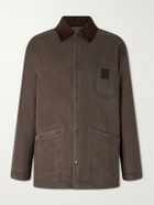 LOEWE - Corduroy-Trimmed Logo-Appliquéd Woven Overshirt - Brown
