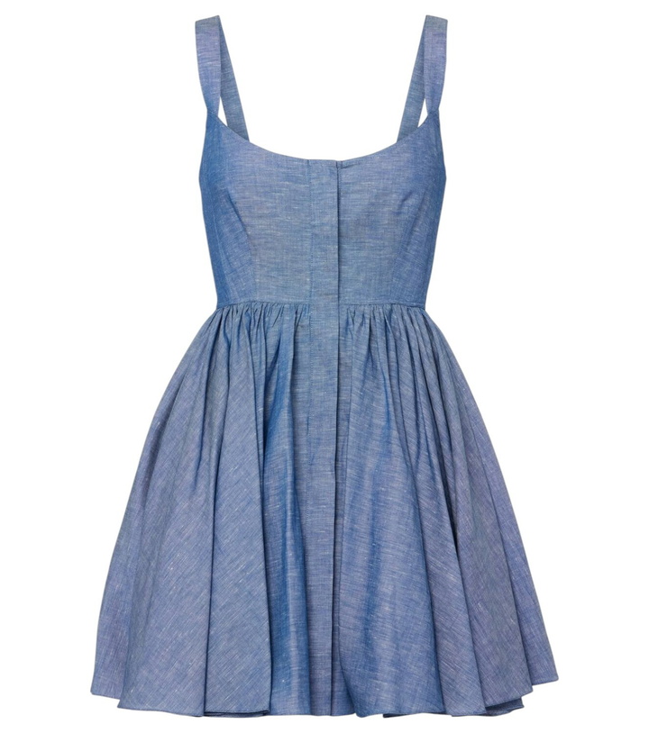 Photo: Alaïa Cotton and linen chambray bustier dress
