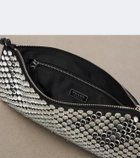 Prada Embellished leather-trimmed crossbody bag
