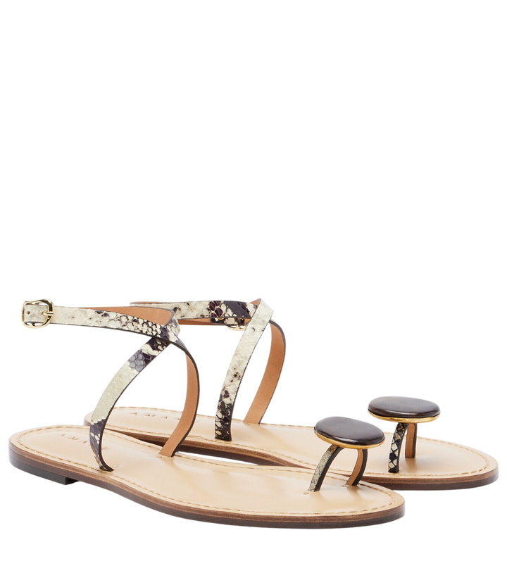 Photo: Amanu Kigali snake-effect leather sandals