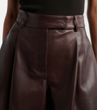 Nour Hammour Jonah pleated leather shorts