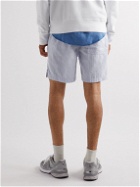 Save Khaki United - Easy Straight-Leg Striped Seersucker Drawstring Shorts - Blue