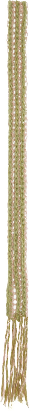 Solitude Studios SSENSE Exclusive Green & Pink Skinny Scarf
