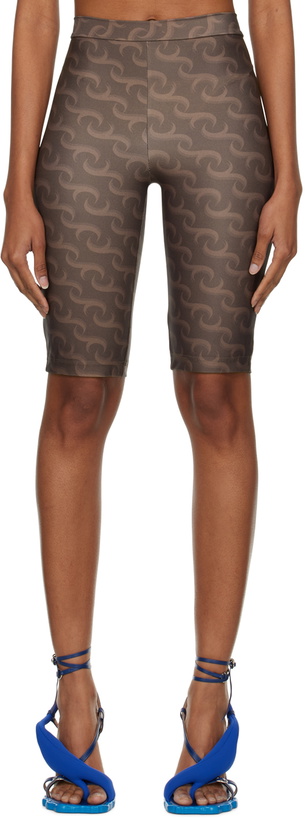 Photo: Jade Cropper Brown Printed Shorts