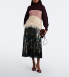 La DoubleJ Accordion pleated sequined midi skirt