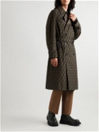 Fendi - Belted Leather-Trimmed Logo-Jacquard Canvas Trench Coat - Brown