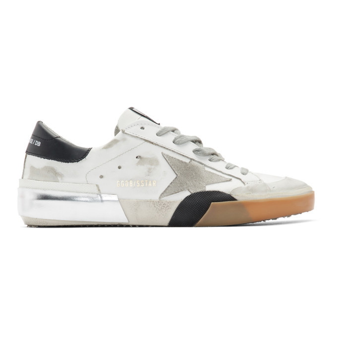 Photo: Golden Goose White Patchwork Superstar Sneakers