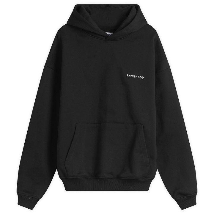 Photo: ANNIE HOOD Men's Mini Logo Hoodie in Black