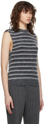 GANNI Grey Rib Knit Vest