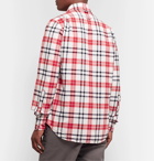 Thom Browne - Button-Down Collar Checked Cotton-Flannel Shirt - Red