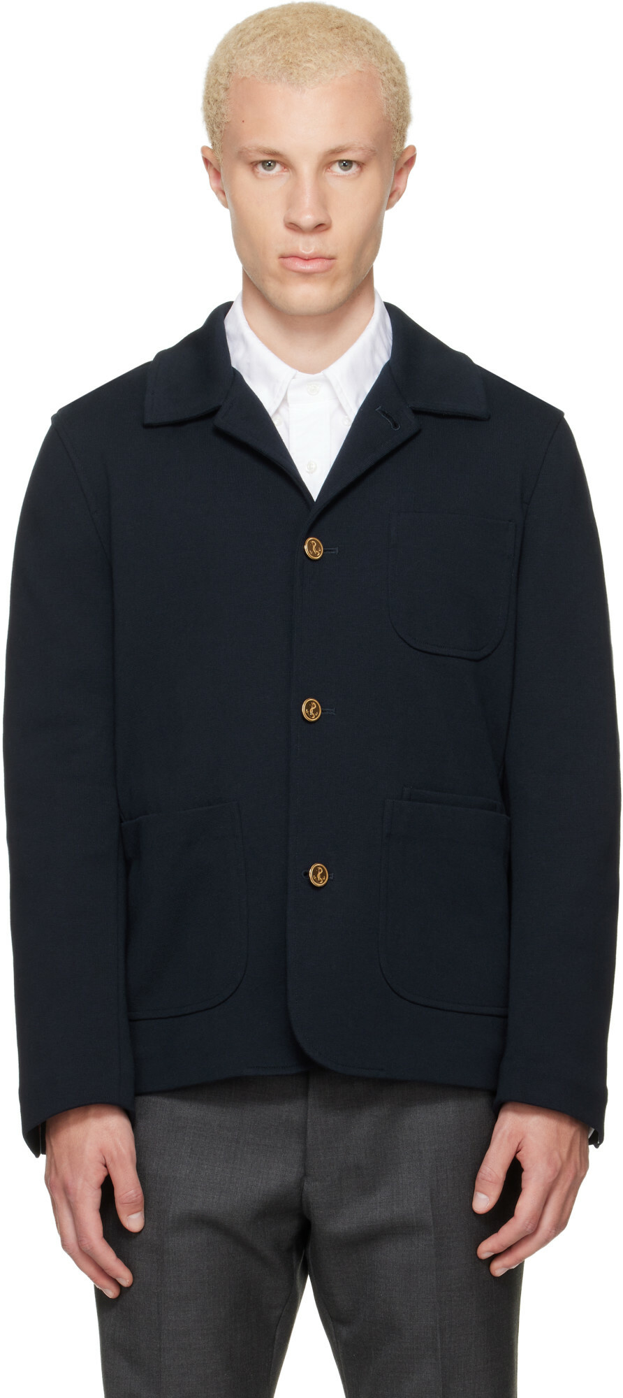 Thom Browne Navy Car Jacket
