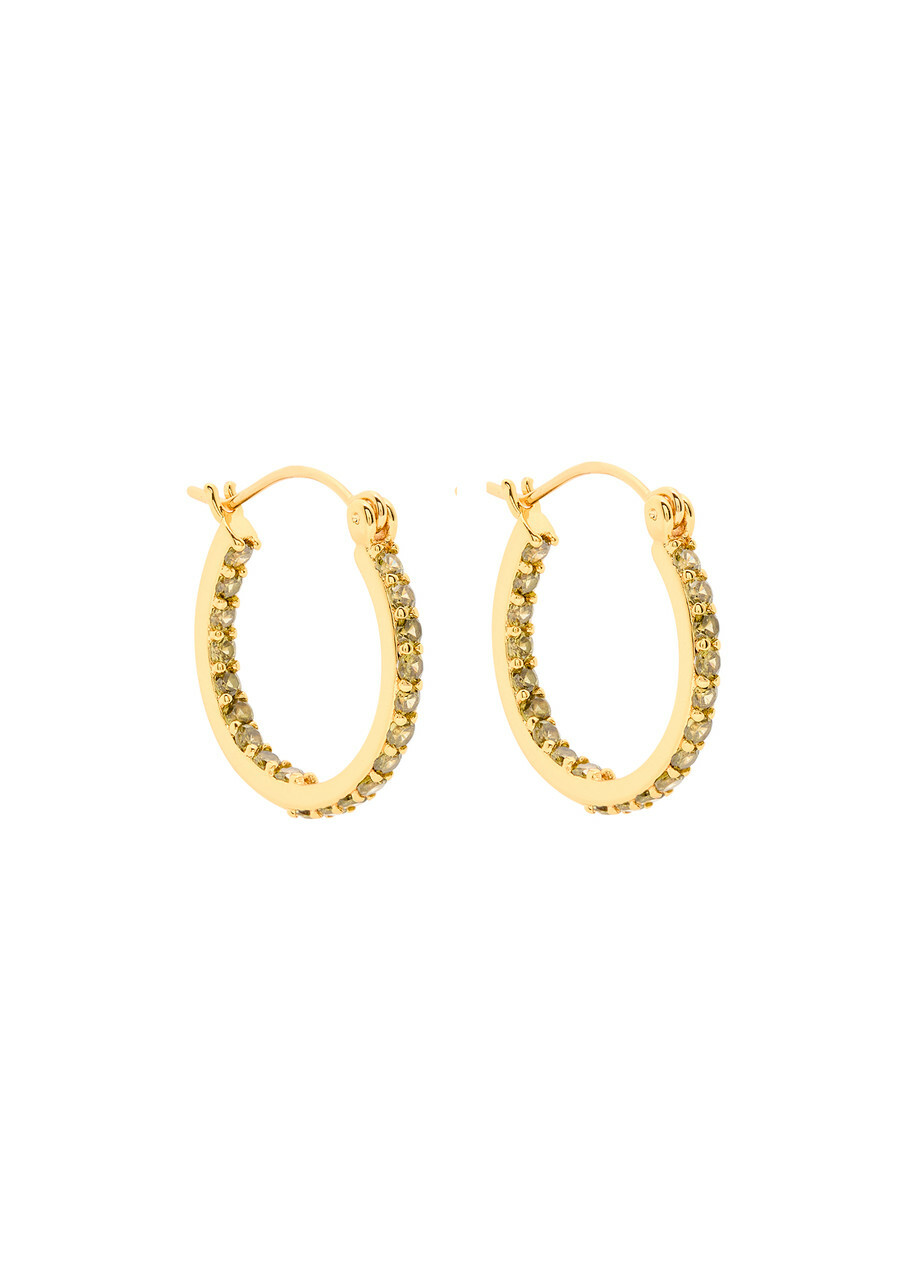Crystal Haze Mini Serena 18kt Gold-plated Hoop Earrings - Green - One Size