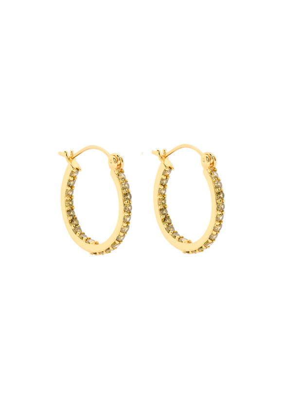 Photo: Crystal Haze Mini Serena 18kt Gold-plated Hoop Earrings - Green - One Size